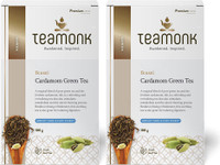 Teamonk Global Nilgiri Cardamom Green Tea for Weight Loss, 100g (50 Cups)-Pack of 2 | 100% Natural Loose Leaf Tea with Natural Cardamom | Ikusei Green Tea for Weight Loss
