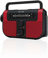 weatherx WR383R AM/FM/ Radio with Flashlight FM Radio(Red)