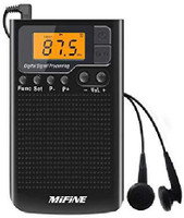 Mifine Portable AM FM Radio with Alarm Clock and Sleep Timer FM Radio(Black)