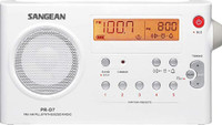 Sangean America Sangean PR-D7 AM/FM Digital Rechargeable Portable Radio FM Radio(White)