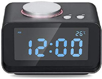 Akaso USB Alarm Clock, Radio Alarm Clock with Snooze Function FM Radio(Black)