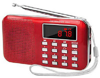 Retekess L-218 Portable AM FM Radio Transistor with MP3 Music Player Speaker FM Radio(Red)