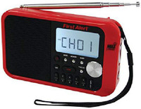 First Alert AM/FM NOAA Weather Band Clock Radio FM Radio(Red)