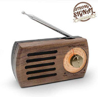 Greadio Portable AM/FM Pocket Radio FM Radio(Brown)