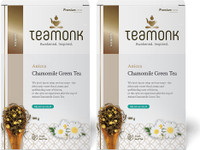 Teamonk Global Nilgiri Chamomile Green Tea for Relax and Calming, Stress Relief Tea, 100g (50 Cups)-Pack of 2 | 100% Natural Loose Leaf Tea with Natural Chamomile Flowers