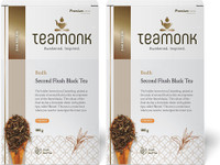 Teamonk Global Darjeeling Organic Black Tea, 100g (50 Cups)-Pack of 2 | 100% Natural Loose Leaf Tea from Himalayas | Bodh Second Flush Black Tea for Energy Booster | No A