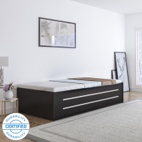 Flipkart Perfect Homes Sonore Engineered Wood Single Box Bed(Finish Color - Wenge, Delivery Condition - Knock Down)