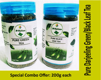 Multiuse Combo Green/Black Tea Long Loose Leaf from Assam | No Chemicals | 100% Natural Black Tea Mason Jar(400 g)