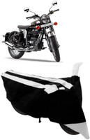 Elegance Two Wheeler Cover for Royal Enfield(Classic Chrome, White)