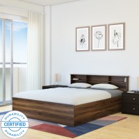 Flipkart Perfect Homes Opus Engineered Wood Queen Box Bed(Finish Color - Latin Walnut, Delivery Condition - Knock Down)