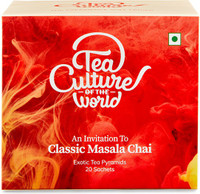 Tea Culture Of The World Masala Chai - Black Tea - 20 Tea Bags Spices Masala Tea Bags Box(20 Bags)