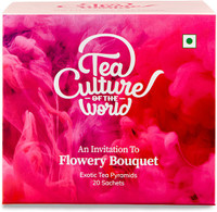 Tea Culture Of The World Flowery Bouquet 20 Tea Bags Hibiscus, Rose, Liquorice Herbal Infusion Bags Box(20 Bags)
