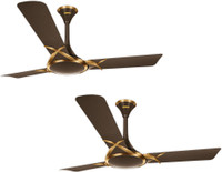 LUMINOUS Deltoid 1200 mm 3 Blade Ceiling Fan(Espresso Gold, Pack of 2)
