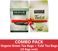 Mainak Tulsi Tea Bags + Unflavoured Green Tea Bags Box(25 Bags)
