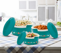 MILTON Elegance Pack of 3 Thermoware Casserole Set(395 ml, 750 ml, 1350 ml) at ₹521