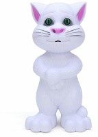 Kidz N Toys Interactive Talking Tom Cat Toy for Kids / Speaking Repeats What You Say - Birthday Gift for Boy and Girl(White)