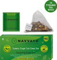NAVVAYD Turmeric Ginger Tulsi Green Tea Turmeric Green Tea Box(15 Bags)