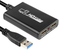 saiicables USB 3.0 Full HD Live Video Capture Game Capture Recording Box Dual HDMI USB 3.0 Adapter Video & Audio Grabber for Xbox PS4 0.01 m HDMI Adapter (Compatible with Game consoles, Computer, laptop, camera, Black) 1.5 m VGA Cable(Compatible with 1000 Mbps Speed, Black)