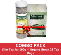 Mainak Slim Tea Jar 100g + Unflavoured Green Tea Bags Plastic Bottle(25 Bags)