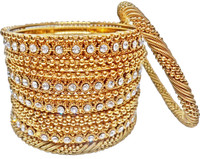 JSD Alloy Gold-plated Bangle Set(Pack of 17)