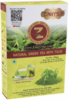 ZINGYSIP Tulsi Green Tea with Ginger Flavor, for Weight Loss(50-65cups) Tulsi Green Tea Box(100 g)