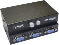 atekt 2 in 1 Out VGA 2 Ports Two Monitor Manual Splitter Share Switch (Black) Media Streaming Device(Black)