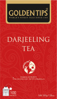 Golden Tips Pure Darjeeling Balck Tea Whole Leaf Tea Cold Relief (200gm 100Cups) |Helps to Weight Loss and Energy Boost Black Pepper Black Tea Bags Pouch(200 g)