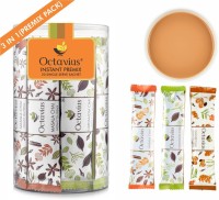 Octavius Assorted Ready Tea ( 3 in 1 ) Variant | Refill Pack - Masala, Ginger & Cardamom Assorted Instant Tea Plastic Bottle(20 Bags)