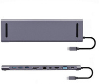 powerup stay charged USB Type-C Hub Adapter USB Adapter(Grey)