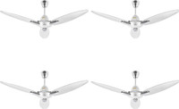 USHA CF1250MM BLOOM DAFFODIL SPARKL WHITE GBD 1250 mm 3 Blade Ceiling Fan(Sparkal White, Pack of 4)