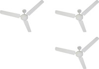 USHA CF 1200MM RACER RICH WHITE W/O REG 1200 mm 3 Blade Ceiling Fan(Rich White, Pack of 3)