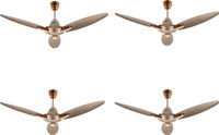 USHA CF1250MM BLOOM DAFFODIL SPARKLGOLD&BRGBD 1250 mm 3 Blade Ceiling Fan(Sparkle Gold & Brown, Pack of 4)