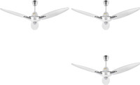 USHA CF1250MM BLOOM DAFFODIL SPARKL WHITE GBD 1250 mm 3 Blade Ceiling Fan(Sparkal White, Pack of 3)