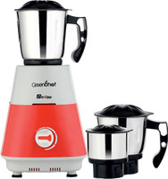 Greenchef Strobe 600 W Mixer Grinder(Strobe | 3 Jars | Orange)
