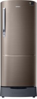 SAMSUNG 230 L Direct Cool Single Door 3 Star Refrigerator with Base Drawer(Luxe Brown, RR24T282YDX/NL)