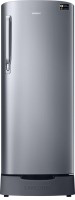 SAMSUNG 230 L Direct Cool Single Door 3 Star Refrigerator with Base Drawer(Elegant Inox (Light DOI Metal), RR24T282YS8/NL)