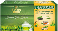 PASIO Combo Pack Tea Bag (CPTB25, 25 Pcs) Honey, Ginger Green Tea Bags Box(25 Bags)