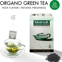 Mainak 100% Pure and Natural Organo Green Tea Bags Box(25 Bags)