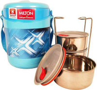 MILTON ECONA DELUXE 3 TIFFIN (BLUE) 3 Containers Lunch Box(780 ml, Thermoware)