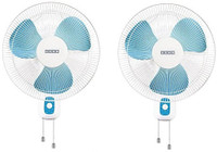 USHA Mist Air 400 mm 3 Blade Wall Fan(White, Pack of 2)