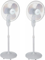 USHA Maxx Air 400mm 400 mm 3 Blade Pedestal Fan(White, Pack of 2)