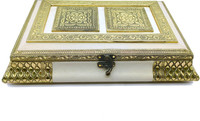 RHANDICRAFT Dry Fruit Box /Dry Fruit Box / Wooden Dry Fruit Box / Sweets Box / Oxidized Meenakari Dry Fruit Box / Gift Box / Wedding Function For Home / Platter Wooden Decorative Platter Wood, Aluminium Decorative Platter (Gold, White) Wood Decorative Platter (Gold) Wood Decorative Platter(Gold, Whi