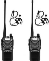 Glissando Long Range Dual Band Dual PTT Key Two Way Radio Transceiver FM with Earpiece Pack of 2 Sets Long Range Dual Band Dual PTT Key Two Way Radio Transceiver FM with Earpiece Pack of 2 Sets Walkie Talkie(Black)