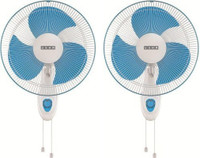 USHA  Pro High Speed 400 mm 3 Blade Wall Fan(Blue, Pack of 2)