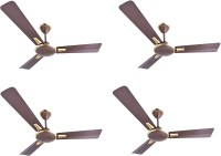 Crompton Aura Prime Pack of 4 1200 mm 3 Blade Ceiling Fan(Dusky Brown, Pack of 4)