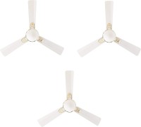 Crompton Anti Dust 48 inch Pack of 3 1200 mm 3 Blade Ceiling Fan(Lotus PRL Wht Gld, Pack of 3)