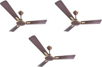 Crompton Aura Prime Pack of 3 1200 mm 3 Blade Ceiling Fan(Dusky Brown, Pack of 3)