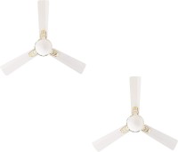 Crompton Anti Dust 48 inch Pack of 2 1200 mm 3 Blade Ceiling Fan(Lotus PRL Wht Gld, Pack of 2)