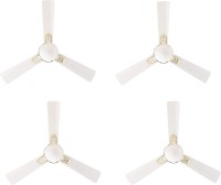 Crompton Anti Dust 48 inch Pack of 4 1200 mm 3 Blade Ceiling Fan(Lotus PRL Wht Gld, Pack of 4)