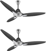 USHA 1250 mm daffodil 1250 mm 3 Blade Ceiling Fan(black, Pack of 2)